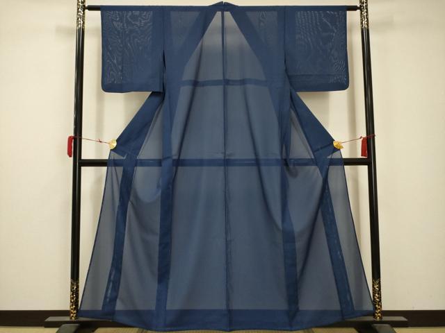 平和屋着物＊夏物　色無地　絽　深縹色　洗える着物　AABB8807sx 平和屋着物＊夏物 色無地 絽 深縹色 洗える着物 AABB8807sx