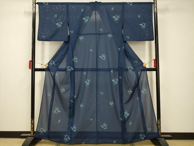 平和屋着物＊夏物　小紋　絽　草花文　金彩　洗える着物　AABB8811sx 平和屋着物＊夏物 小紋 絽 草花文 金彩 洗える着物 AABB8811sx