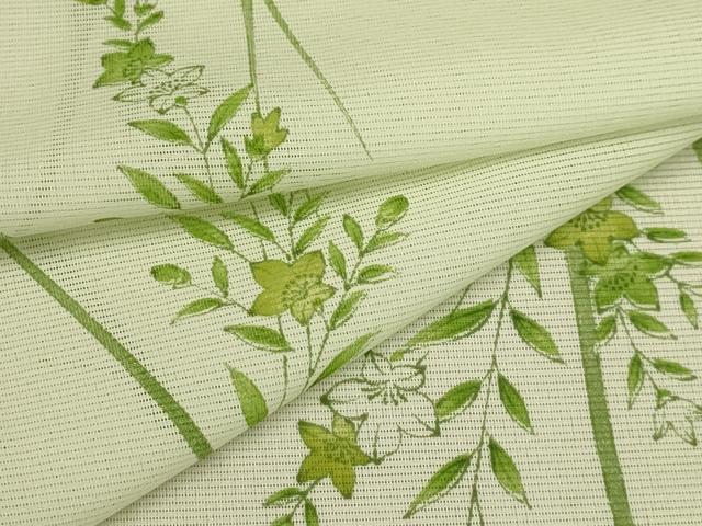 平和屋着物＊夏物　小紋　絽　草花文　洗える着物　AABB8813sx