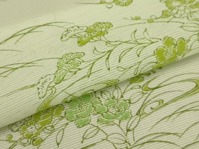 平和屋着物＊夏物　小紋　絽　流水花文　洗える着物　AABB8817sx_4