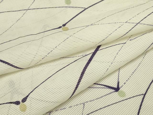 平和屋着物＊夏物　小紋　絽　抽象文様　洗える着物　AABB8832sx