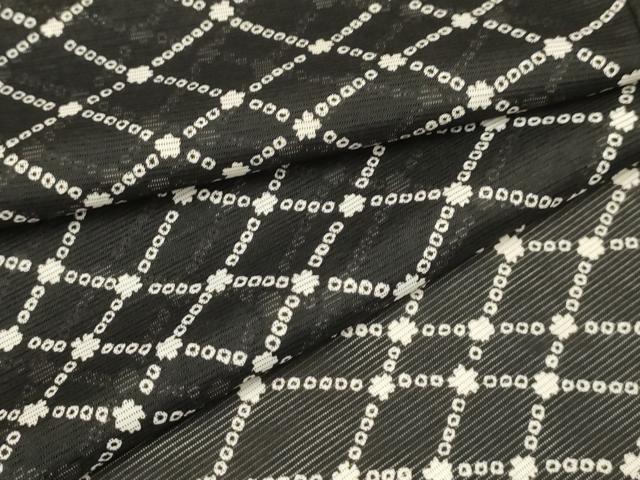 平和屋着物＊夏物　小紋　絽　花菱文　洗える着物　AABB8844sx