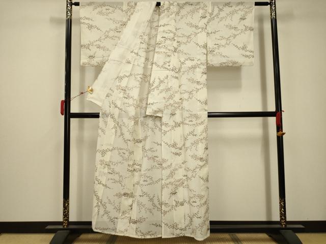 平和屋着物＊夏物　小紋　絽　笹竹文　洗える着物　AABB8846sx_2