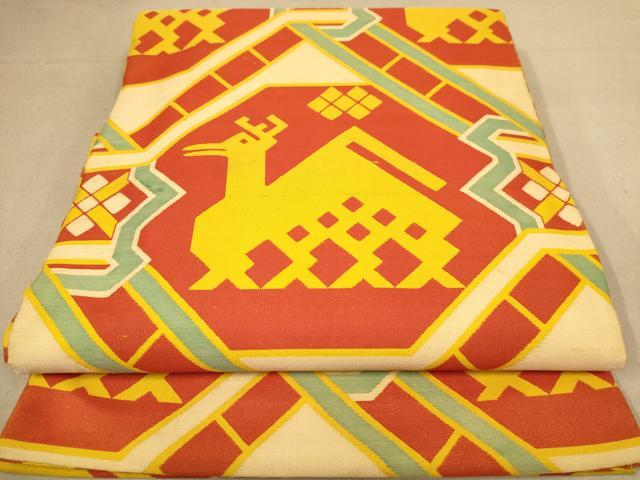 平和屋着物●両面　全通柄袋帯　有栖川文様　名物裂　正絹　逸品　AABB9106dt