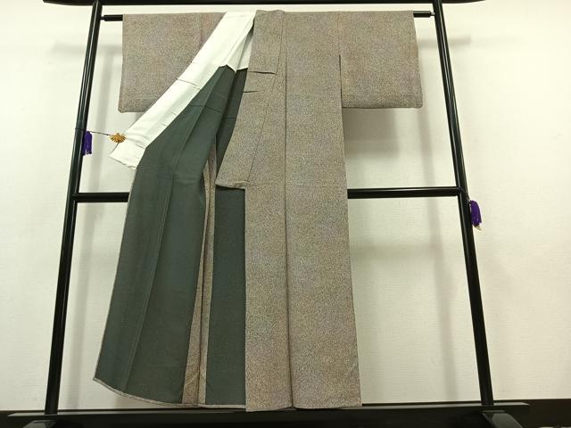平和屋着物○上質な小紋 冊子花鳥文 金彩 鬼しぼ縮緬 正絹 逸品