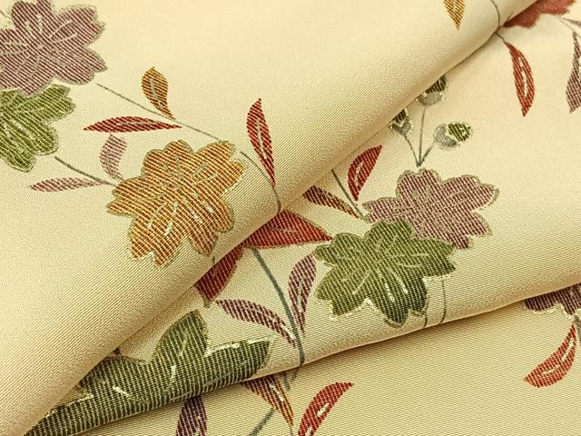 平和屋着物▽上質な小紋　単衣　風景花文　金銀彩　正絹　逸品　AABB9226jh