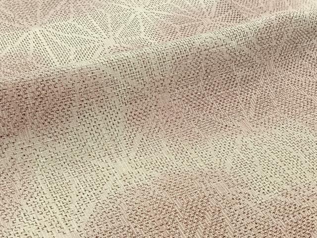 平和屋着物▽上質な紬 単衣 麻の葉文様 正絹 逸品 AABB9231jh