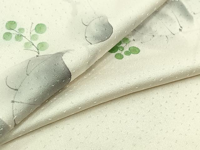 平和屋着物▽上質な小紋　単衣　手描き　南天文　正絹　逸品　AABB9236jh