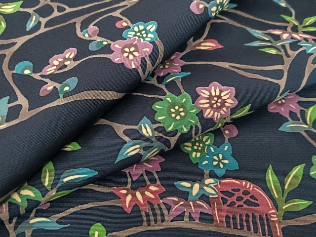 平和屋着物●上質な小紋　型染め　草花籬文　正絹　逸品　AABC0006zg