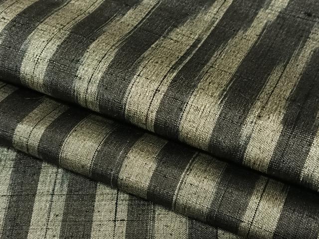 平和屋着物●上質な紬　よろけ縞　正絹　逸品　AABC0053zg