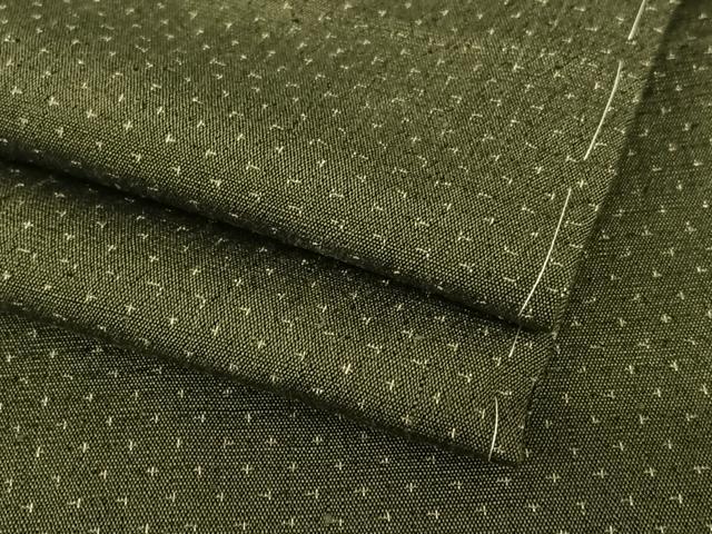 平和屋着物●お召　十字絣　正絹　逸品　AABC0067zg