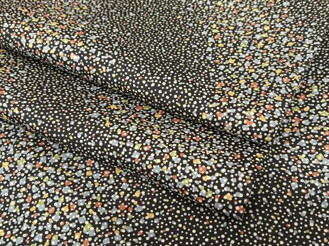 平和屋着物●本場染大島紬　霞文　黒地　正絹　逸品　AABC0070zg