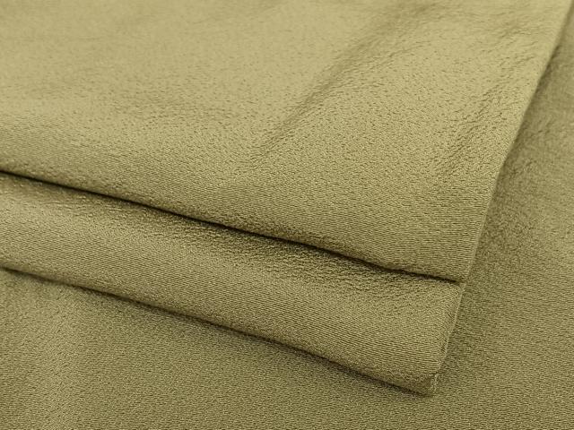 平和屋着物●上質な色無地　油色　正絹　逸品　AABC0086zg