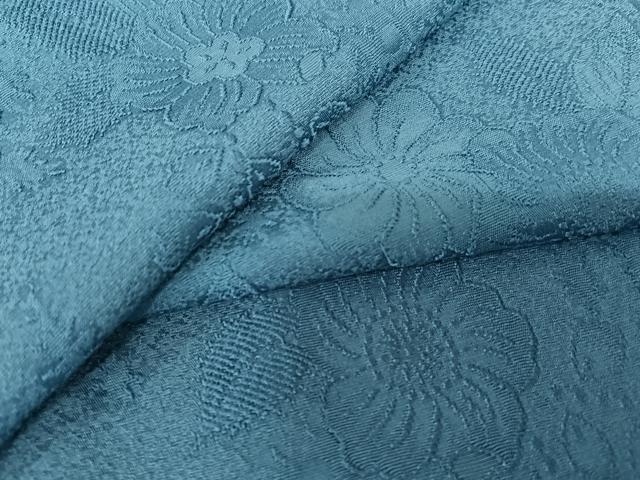 平和屋着物●上質な色無地　辻が花地紋　藍色　まるやま扱い　正絹　逸品　未使用　AABC0109zg