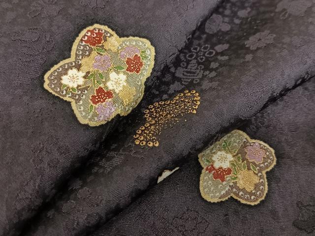 平和屋着物●上質な小紋　舞花文　金彩　やまと誂製　正絹　逸品　AABC0141zg