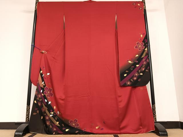 平和屋着物●金彩友禅作家　金彩の魔術師　堀省平　金煌織　振袖　舞桜　金彩　正絹　逸品　AABC0161zg