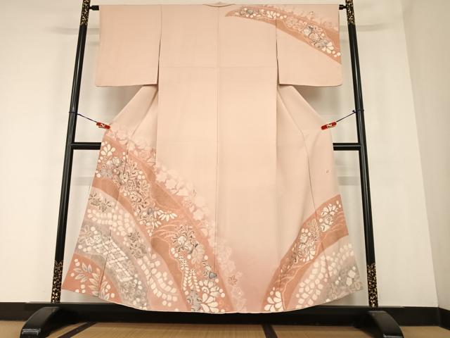 平和屋着物●十日町　名門　滝泰謹製　訪問着　辻が花　絞り　暈し染め　金彩　正絹　逸品　AABC0195zg