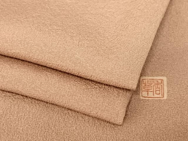 平和屋着物●上質な色無地　作家物　梅染色　正絹　逸品　AABC0196zg