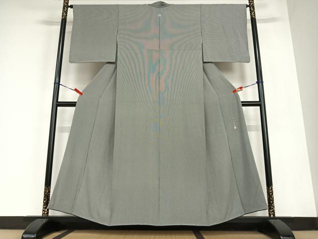 平和屋着物○寺山存男 江戸小紋 万筋 黒色×白色 正絹 逸品