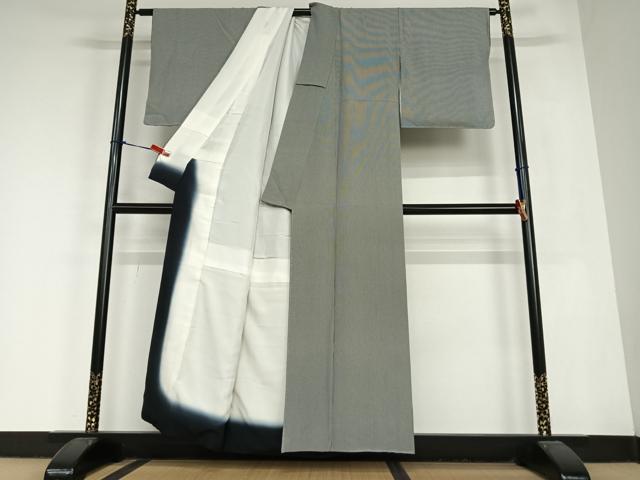 平和屋着物○寺山存男 江戸小紋 万筋 黒色×白色 正絹 逸品