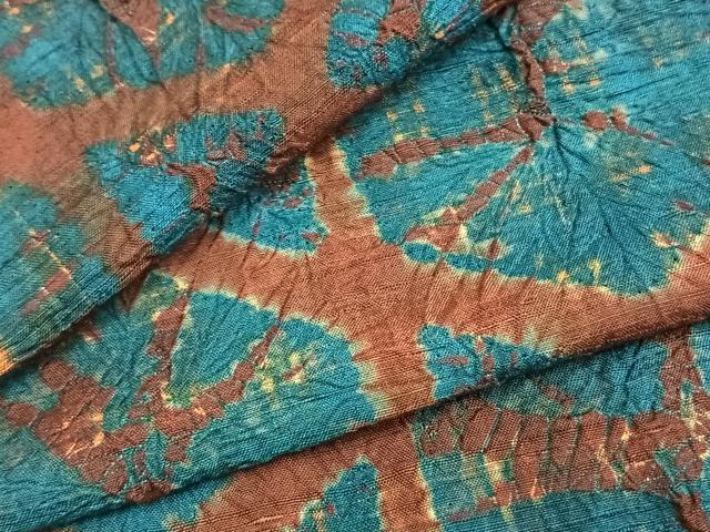 平和屋着物▽絞りの開祖　竹田庄九郎　紬　単衣　伝統工芸　有松絞　亀甲文様　正絹　逸品　AABC0251fy