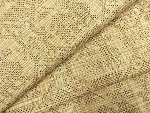 平和屋着物▽古代紬　単衣　草木染　有栖川文様　反端付き　正絹　逸品　AABC0265fy