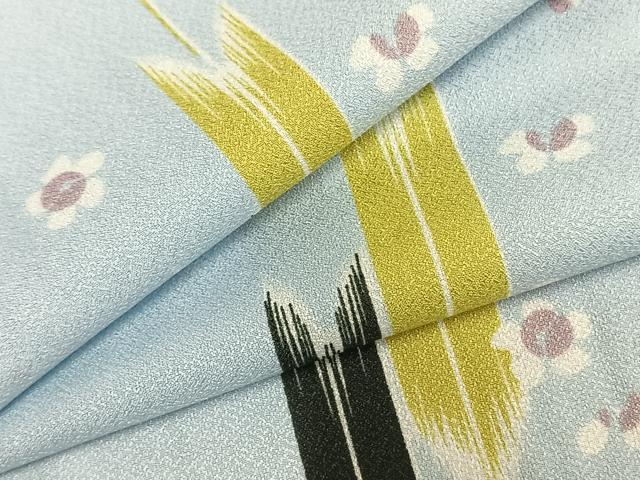 平和屋着物▽小紋　単衣　矢羽舞花文　洗える着物　AABC0271fy