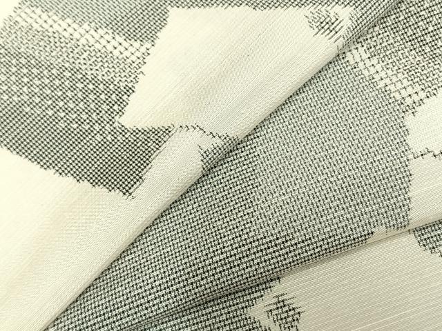 平和屋着物▽上質な紬　単衣　色紙重ね文　正絹　逸品　AABC0309fy