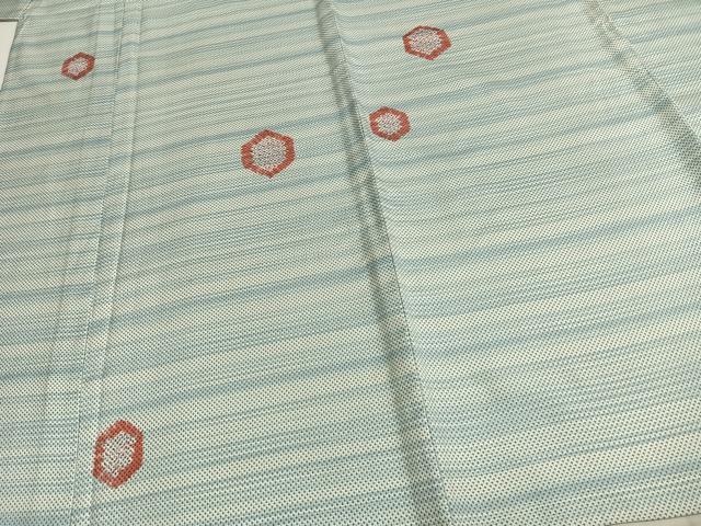 平和屋着物▽上質な小紋　単衣　亀甲文様　正絹　逸品　AABC0314fy 平和屋着物▽上質な小紋 単衣 亀甲文様 正絹 逸品 AABC0314fy