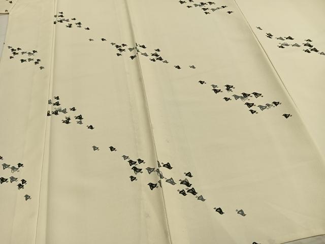 平和屋着物▽小紋 単衣 千鳥文 洗える着物 AABC0318fy