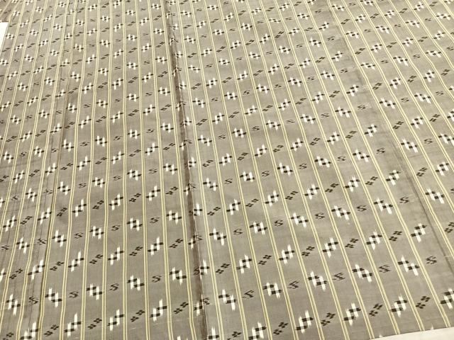 平和屋着物▽本場琉球絣 単衣 正絹 逸品 AABC0338fy