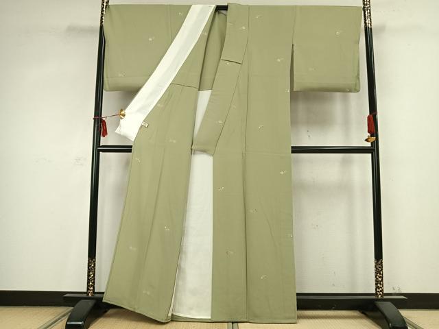 平和屋着物▽上質な小紋　単衣　枝花文　金彩　ますいわ屋扱い　正絹　逸品　AABC0511fy_2