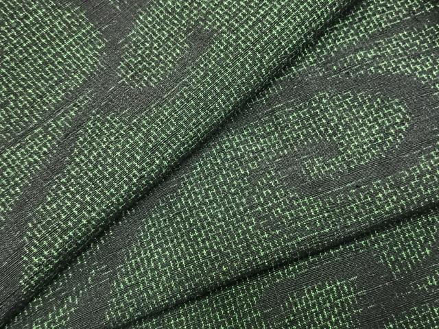 平和屋着物▽上質な紬　単衣　渦巻き文　正絹　逸品　AABC0519fy