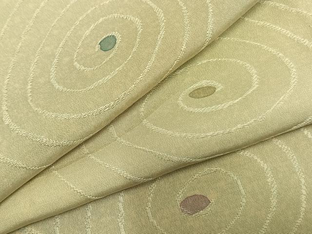 平和屋着物▽上質な小紋　単衣　渦巻き文　正絹　逸品　AABC0563fy