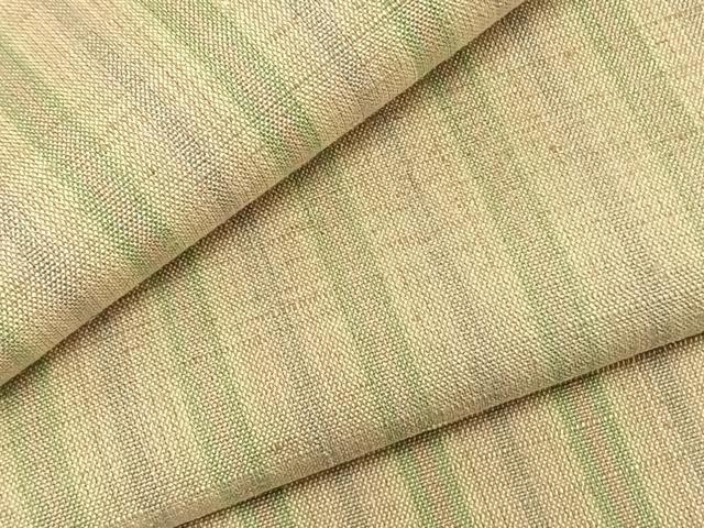 平和屋着物▽上質な紬　単衣　縞　正絹　逸品　AABC0593fy