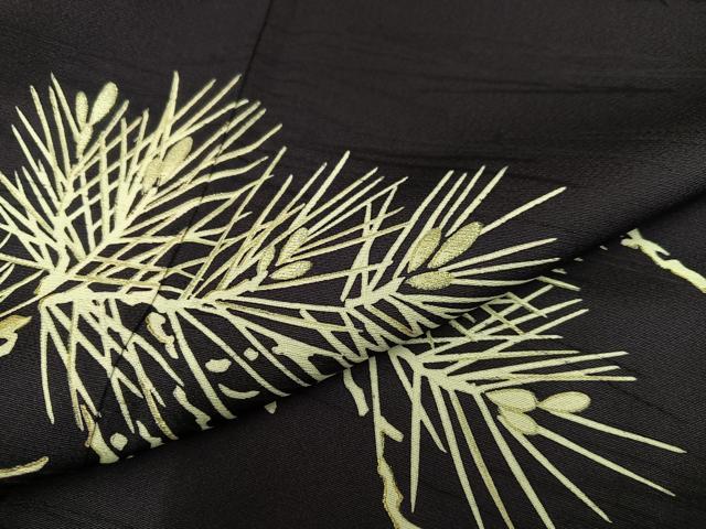 平和屋着物○訪問着 作家物 藤本最慶 松 金彩 正絹 逸品 AABC0602ph