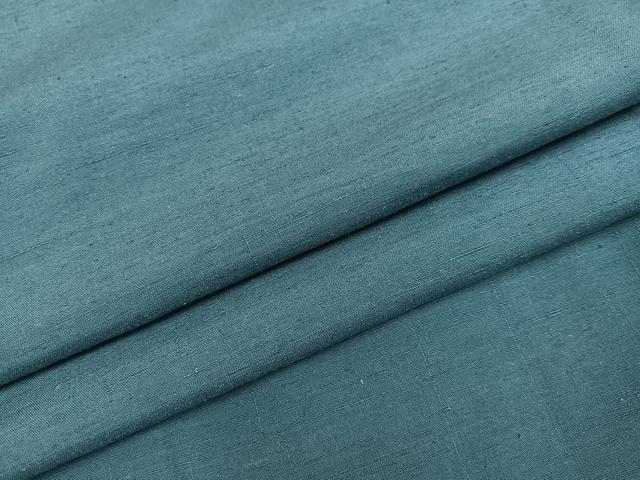 平和屋着物●上質な紬　色無地　錆納戸色　正絹　逸品　未使用　AABC0611ph