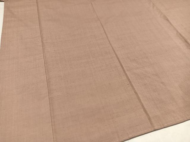 平和屋着物○結城紬 色無地 梅染色 正絹 逸品 未使用 AABC0613ph