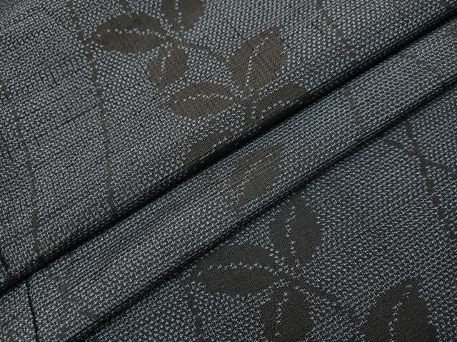 平和屋着物●結城紬　草木文　正絹　逸品　AABC0615ph