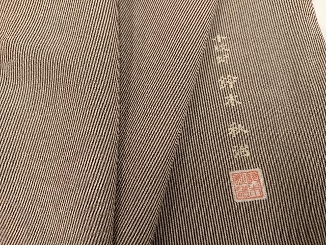 平和屋着物●小紋師　鈴木秋治　江戸小紋　万筋　憲法色×白橡色　正絹　逸品　AABC0631ph