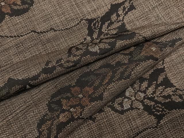 平和屋着物●本場大島紬　カタス9マルキ　雲重ね草花文　正絹　逸品　未使用　AABC0638ph