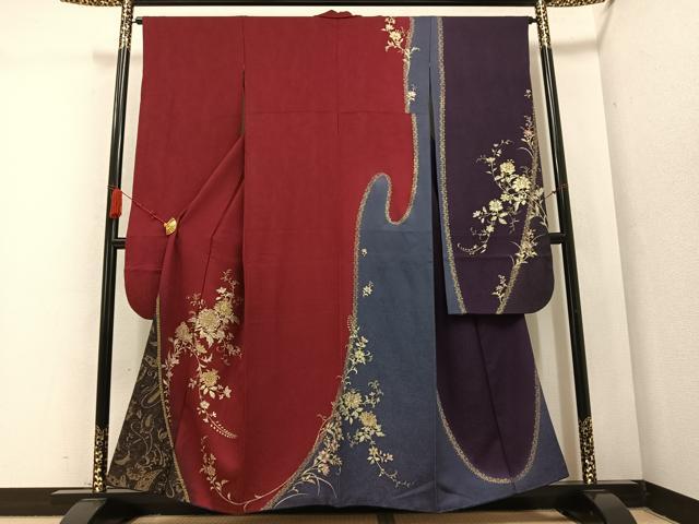 平和屋着物●豪華振袖　更紗花文　金銀彩　金通し地　やまと誂製　正絹　逸品　AABC0676ph