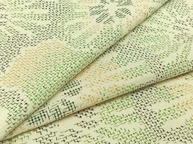 平和屋着物▽上質な紬　単衣　花尽くし文　正絹　逸品　AABC0689jh