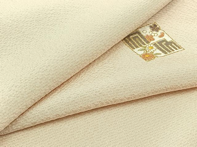 平和屋着物▽上質な小紋　単衣　色紙花文　金彩　正絹　逸品　AABC0715jh