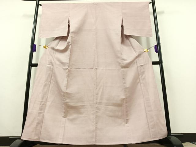 平和屋着物▽本場大島紬　単衣　薄柿色　正絹　逸品　AABC0716jh_1