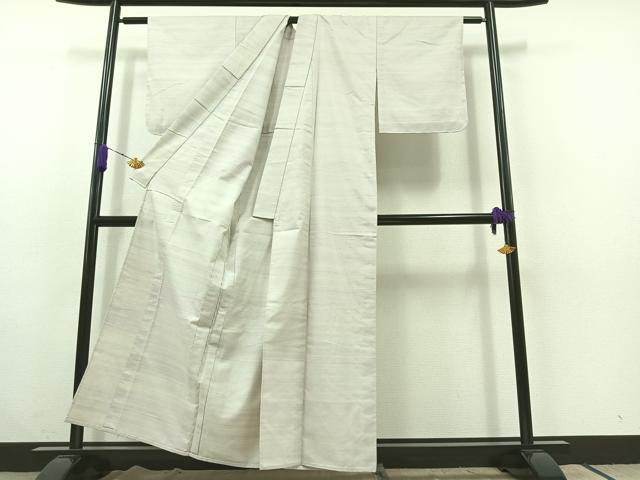 平和屋着物▽上質な紬 　単衣　横段文 　正絹　逸品　未使用　AABC1224jh_2