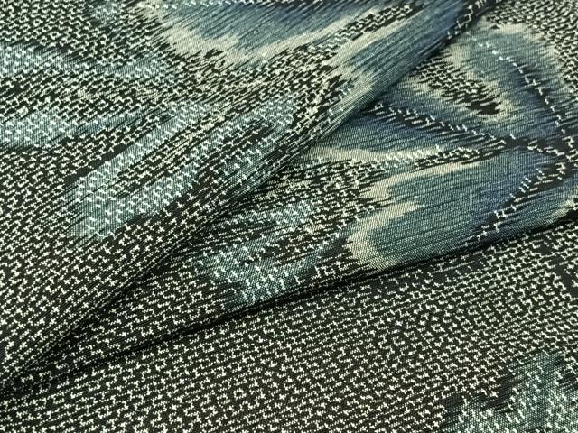 平和屋着物▽上質な紬　単衣　舞花文　正絹　逸品　AABC1233jh