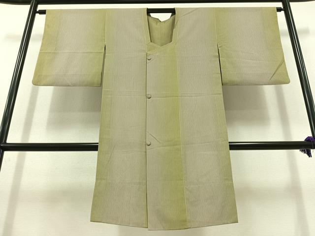 平和屋着物▽道行コート　スリーシーズン　春夏秋　塵除け　縞　正絹　逸品　AABC1713jh