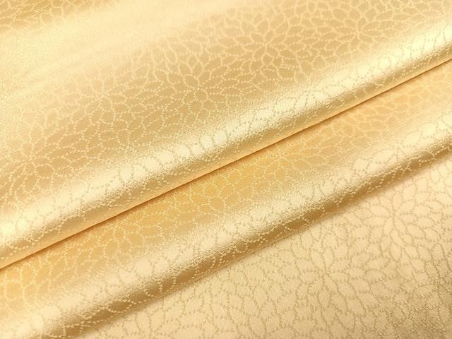 平和屋着物●上質な色無地　花地紋　蜂蜜色　正絹　逸品　AABC1728ph