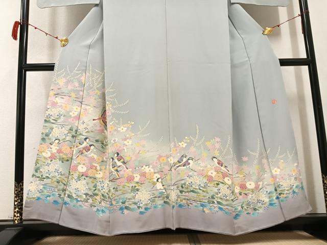 平和屋着物○本加賀友禅作家 百貫華峰 色留袖 花鳥文